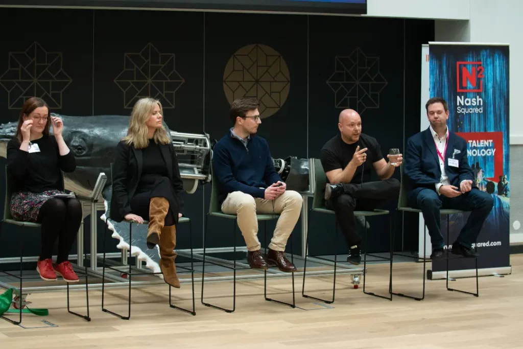 The panel at the premiere of 'AI and Robotics: A Near Future You're Not Prepared For'